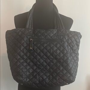 Black Quilted Tote Bag